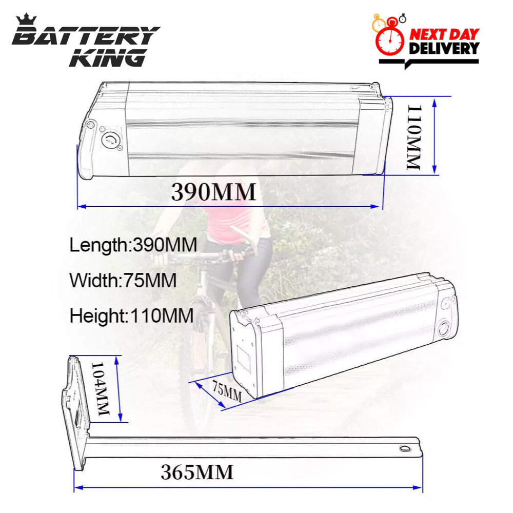36V 13AH Silver fish E-Bike Battery 750W/4PINS