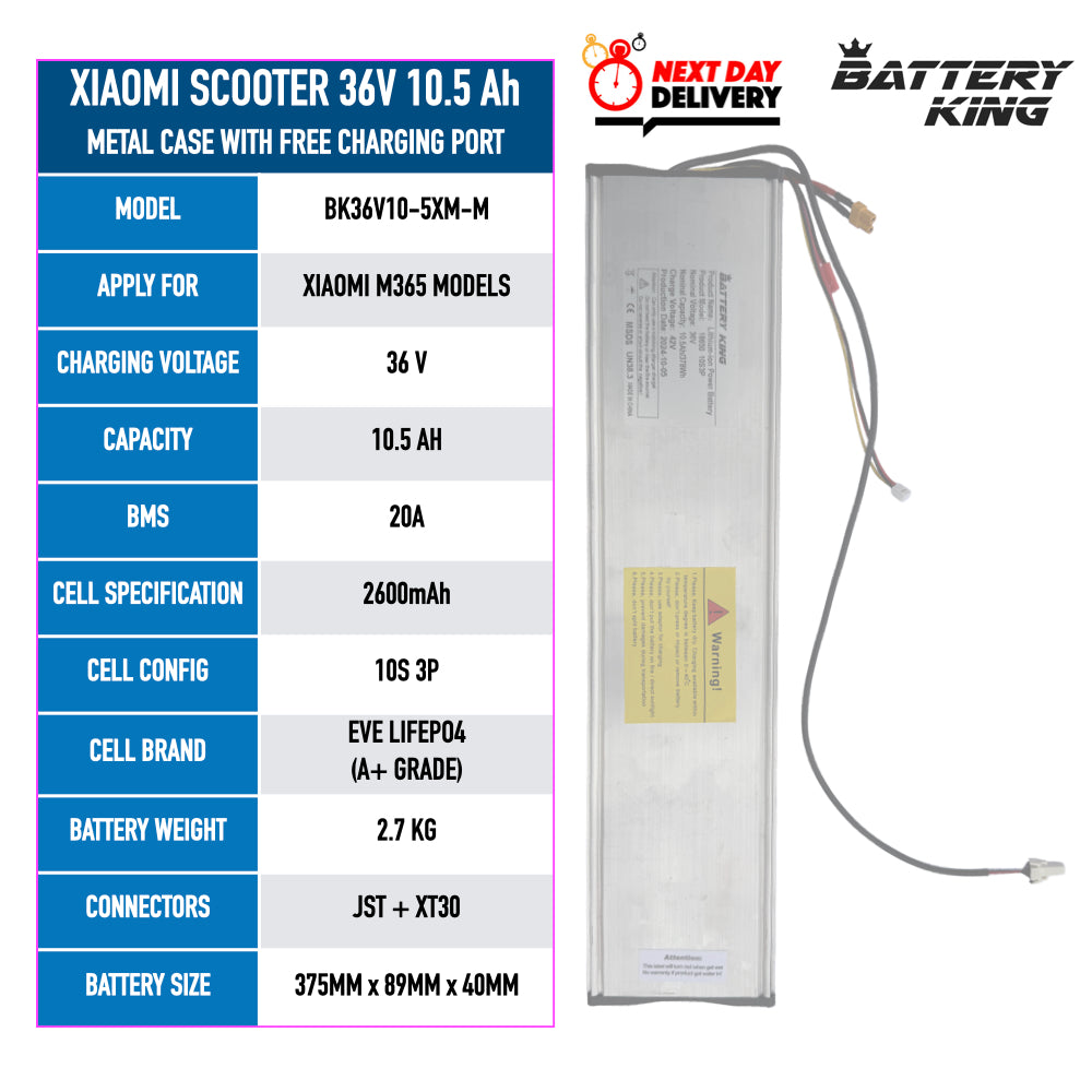 Xiaomi Pro/Pro2 Electric Scooter Battery 36V 10.5Ah with Reinforced Metal Casing
