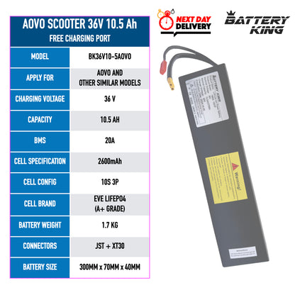 AOVO M365 Electric Scooter Battery 36v 10.5Ah AOVO Pro