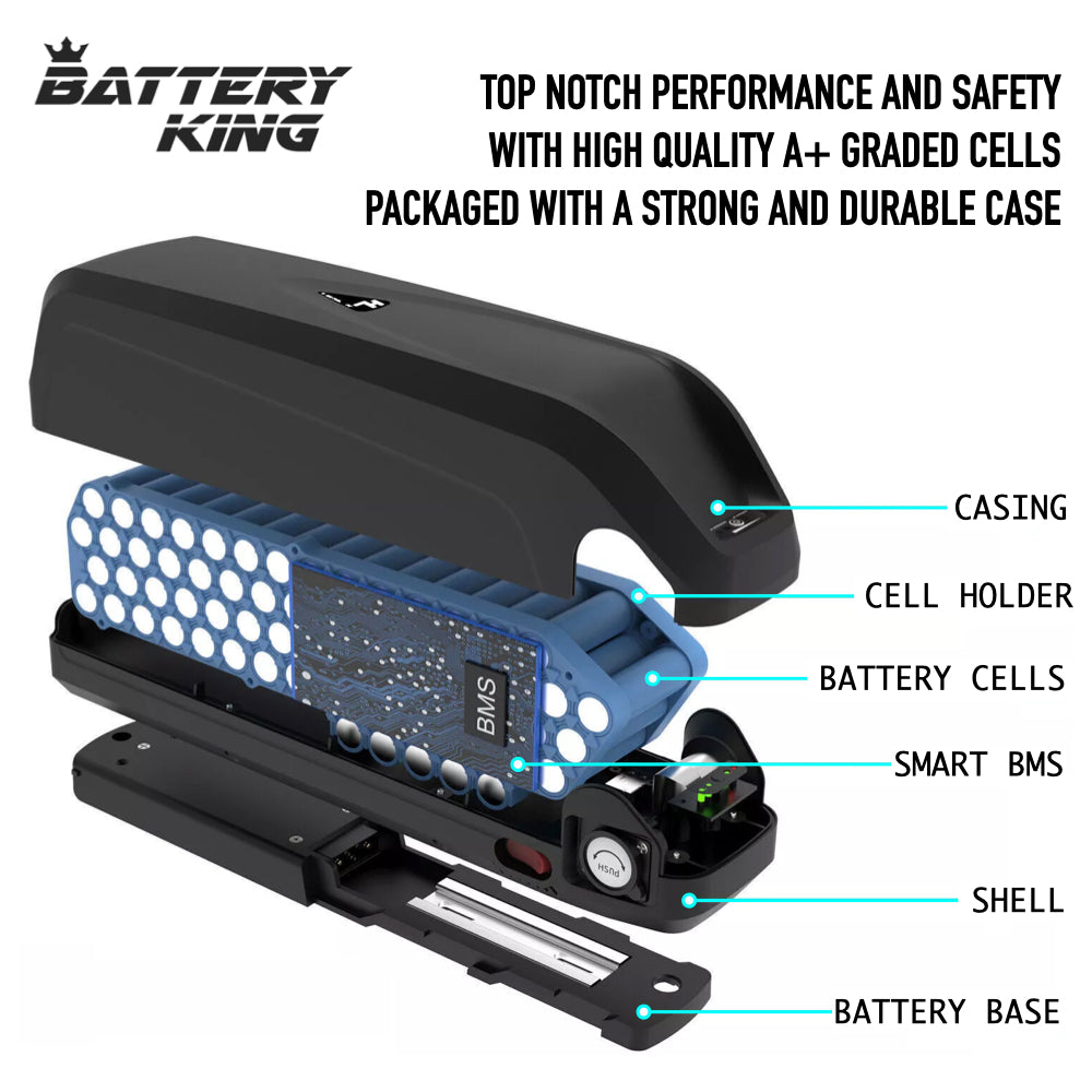 36V 15.6AH Hailong Downtube E-Bike Battery 1000W/5Pins
