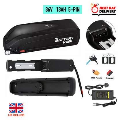 36V 13AH Hailong Downtube E-Bike Battery 750W/5Pins