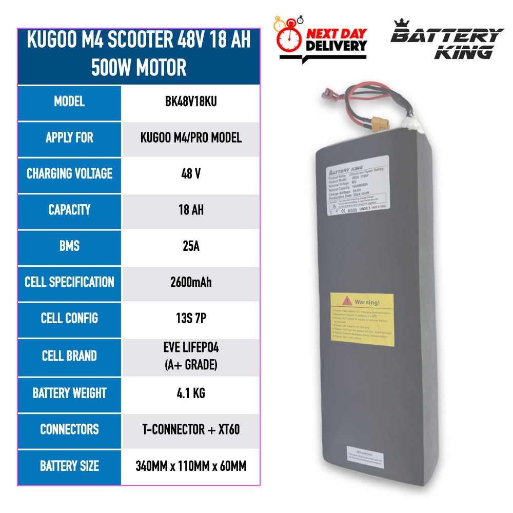 48V 18Ah Battery for Kugoo M4 & PRO E-Scooter with BMS