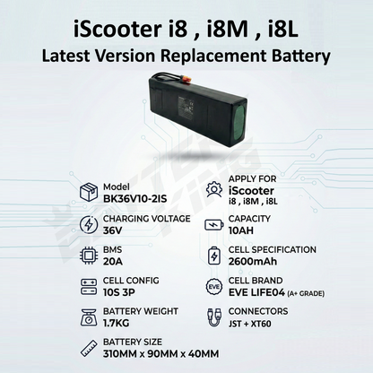 iScooter i8 i8M i8L Battery