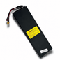 kugoo Black battery pack with a yellow warning label 